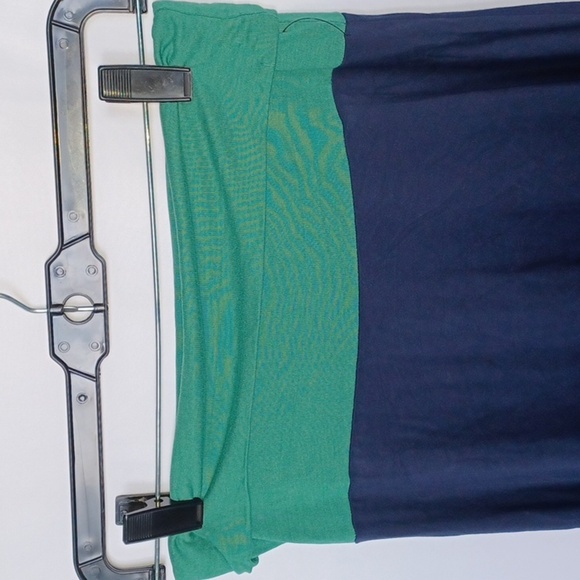 Gap Green Navy Blue Color-block Foldover Waist Long Maxi Skirt XS X-Small - Picture 2 of 4